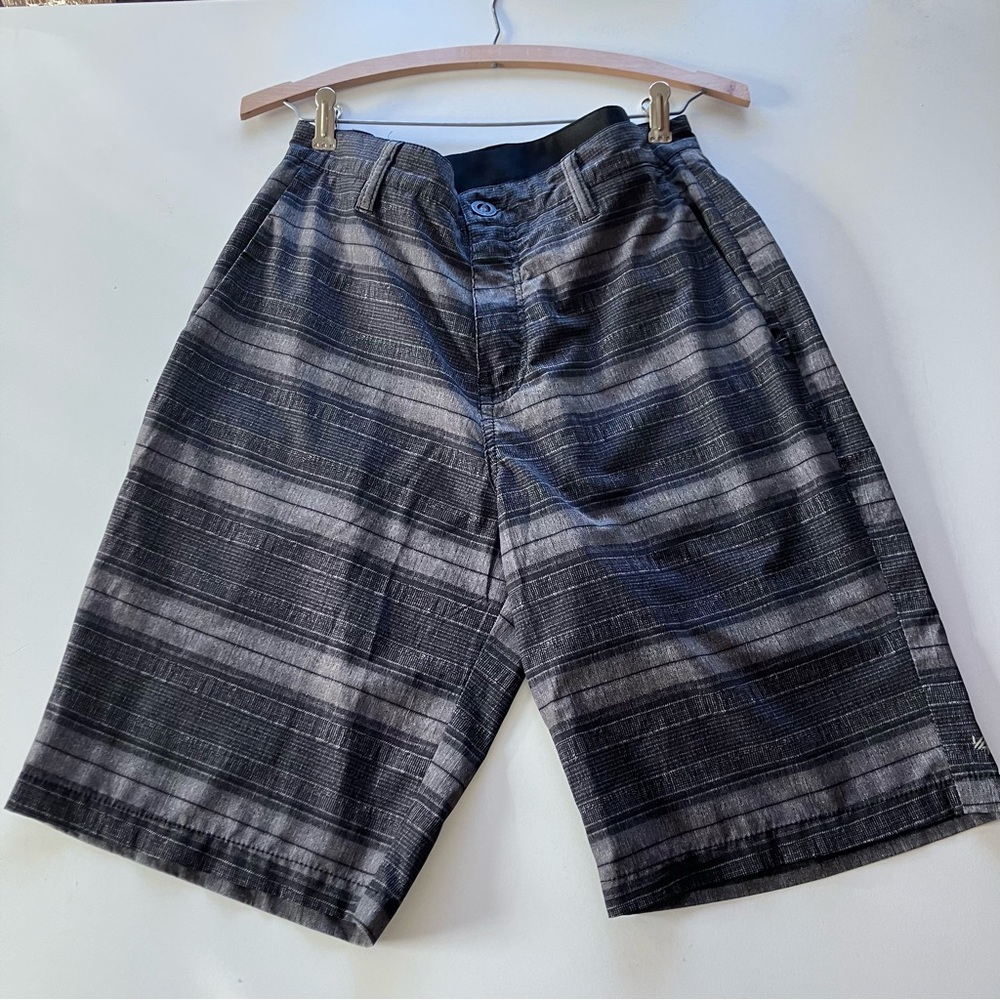Volcom Surf N Turf Hybrid Board Shorts Grey Striped Chino Men 31